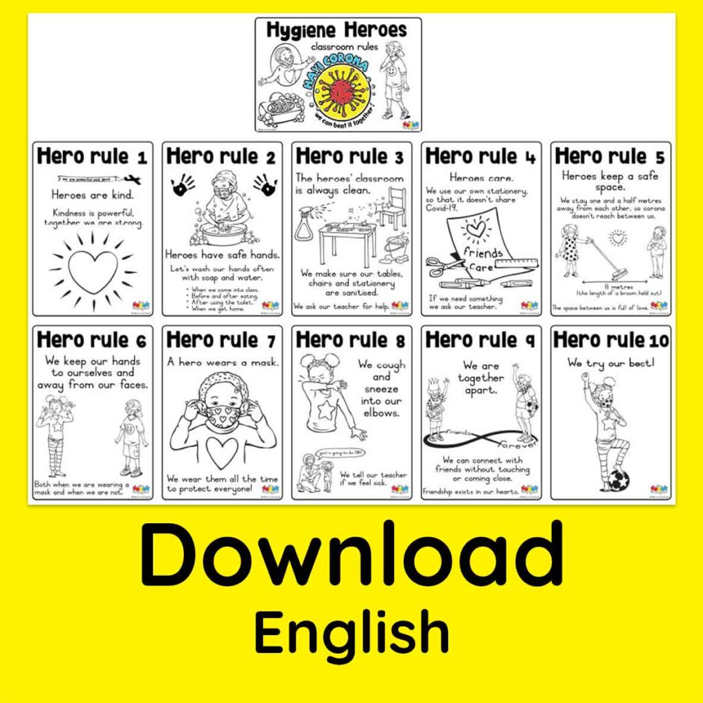 Hygiene Heroes classroom rules, English - download