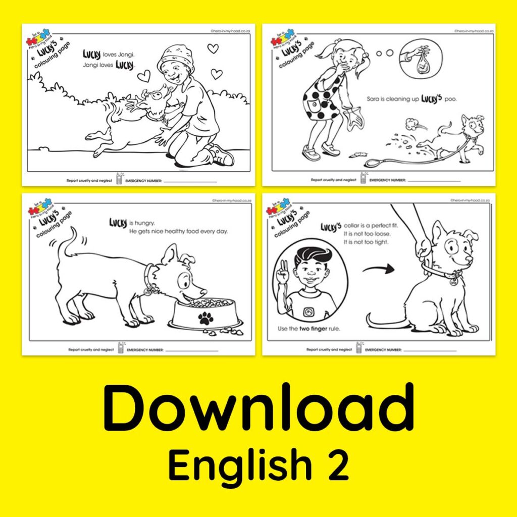 Lucky's colouring pages 2 English - download