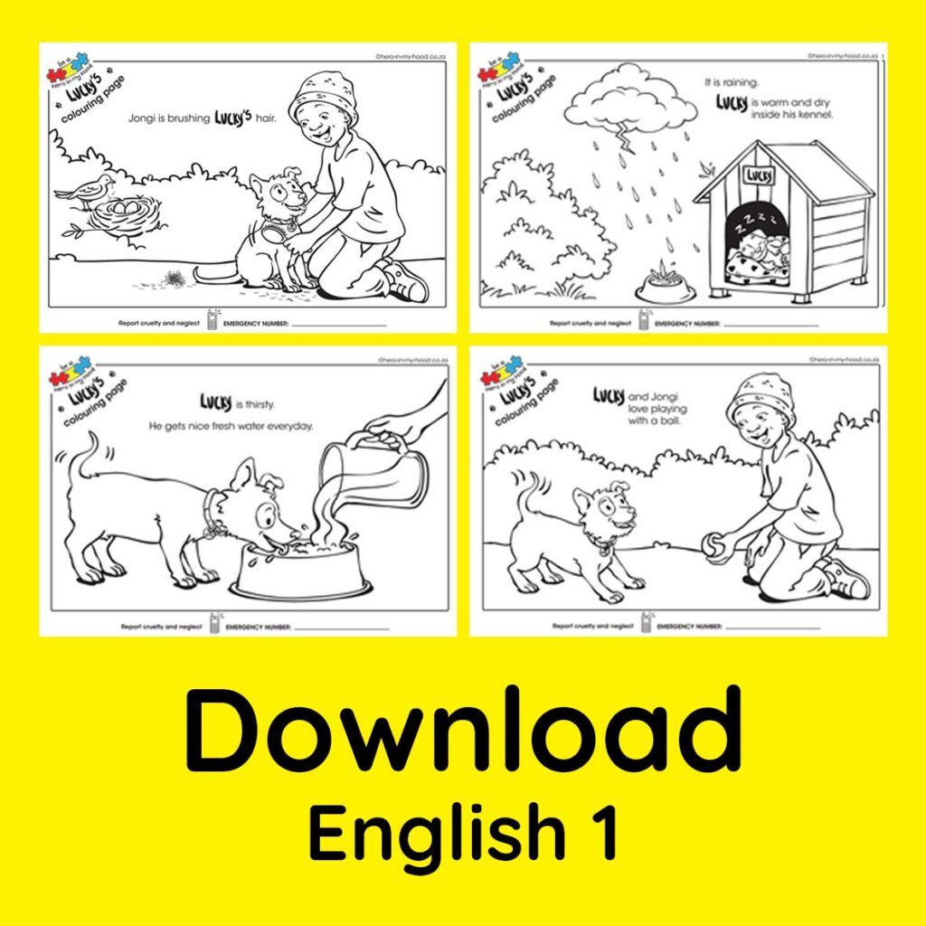 Lucky's colouring pages 1 English - download