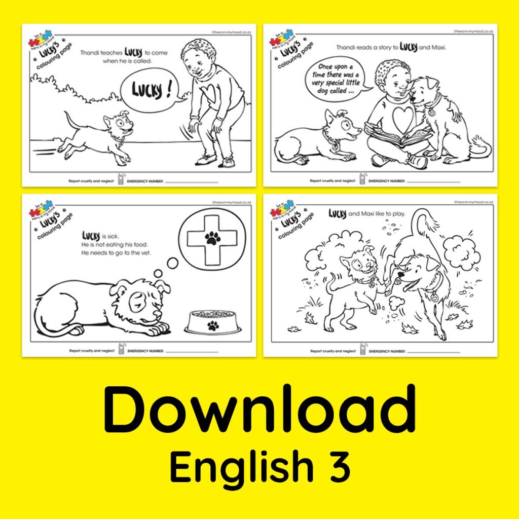 Lucky's colouring pages 3 English - download