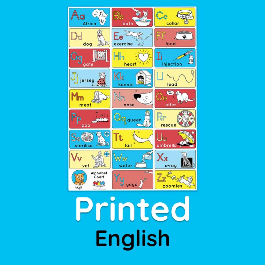 Lucky's Alphabet Chart, English - printed