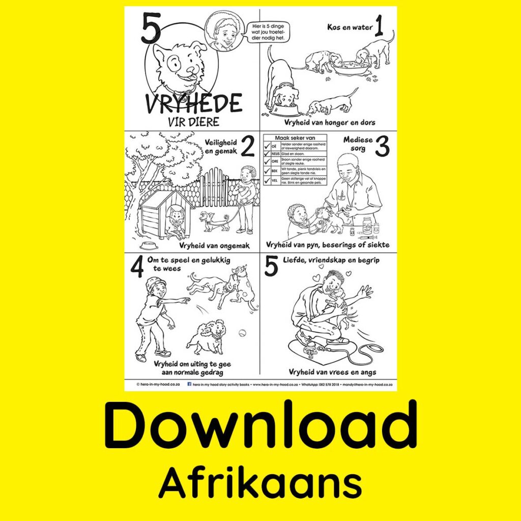 5 Freedoms handout, Afrikaans - download