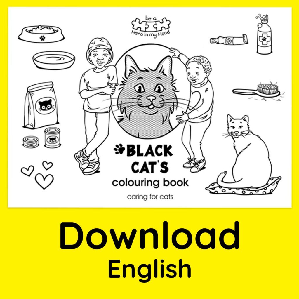 Black Cat's colouring book, English - download