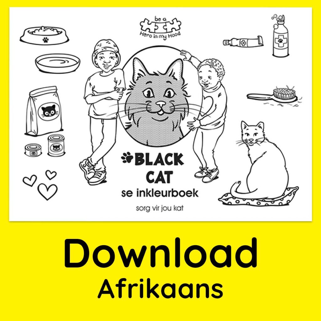 Black Cat's colouring book, Afrikaans - download