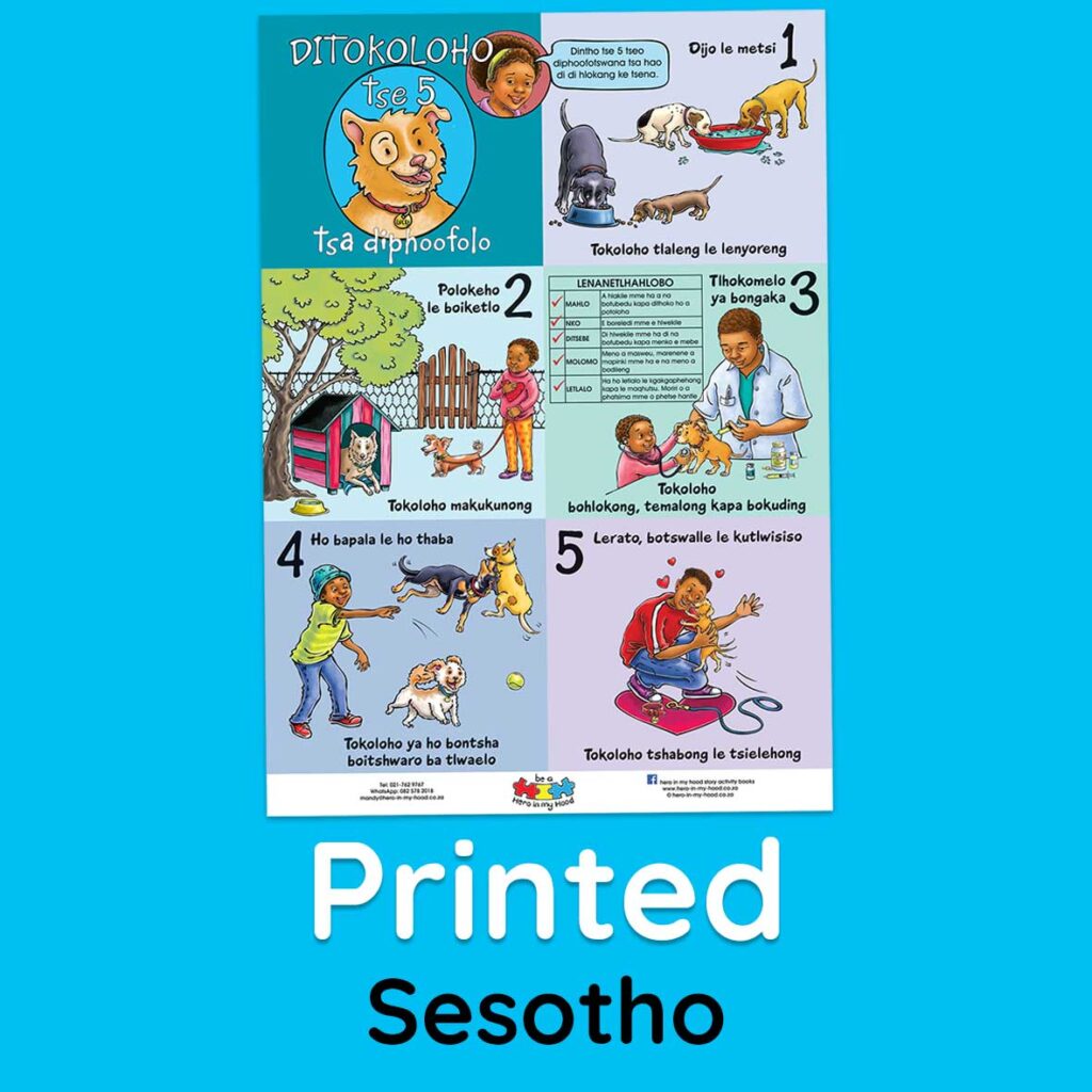 5 Freedoms poster, Sesotho - printed
