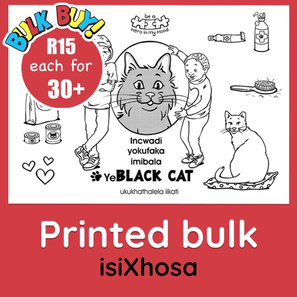 Black Cat's colouring book bulk buy, isiXhosa - printed
