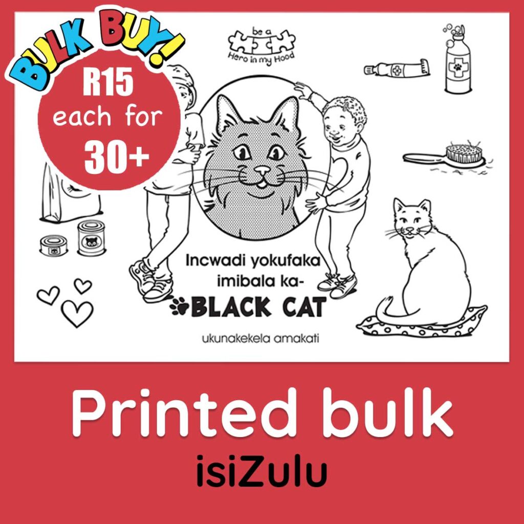 Black Cat's colouring book bulk buy, isiZulu - printed