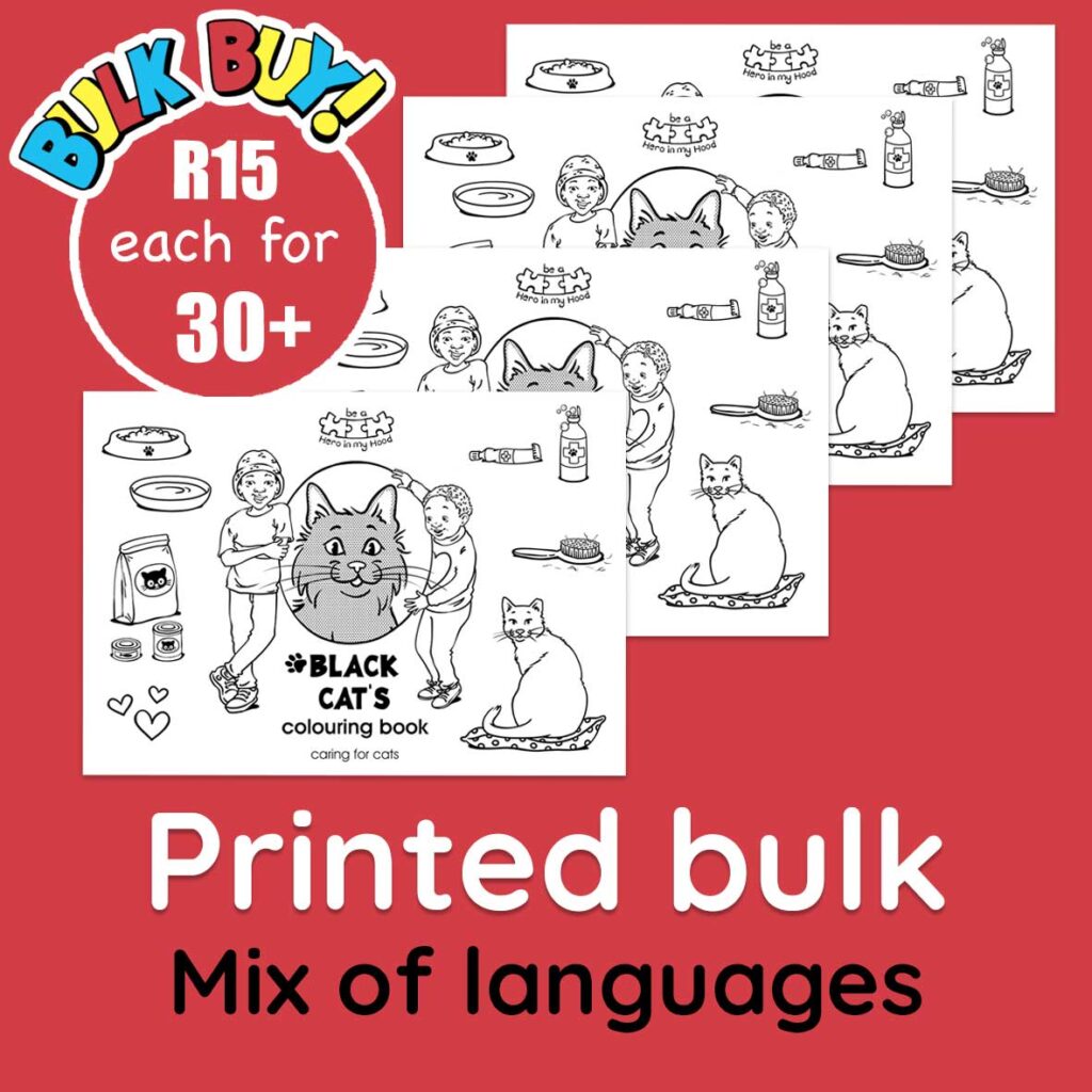 Black Cat's colouring book bulk buy, language mix - printed