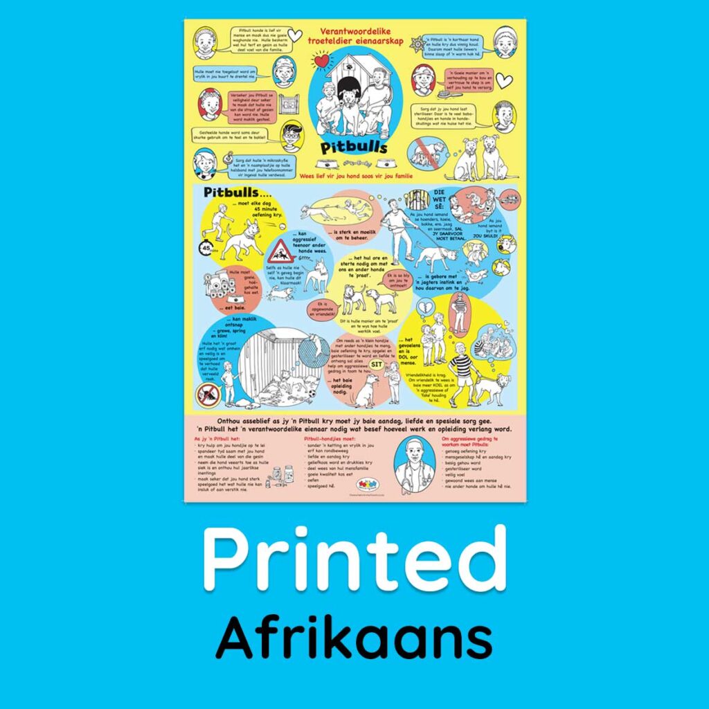 Pit Bull poster, Afrikaans - printed