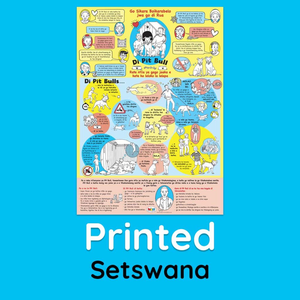 Pit Bull Poster, Setswana - printed