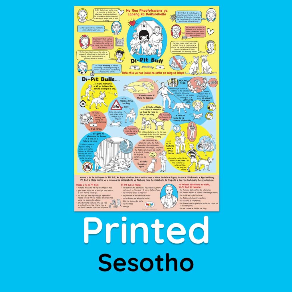 Pit Bull Poster, Sesotho - printed