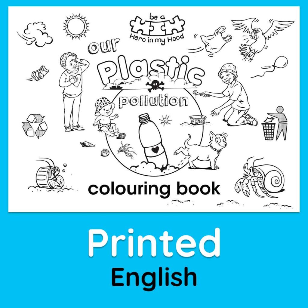 Our Plastic Pollution colouring book, English - printed