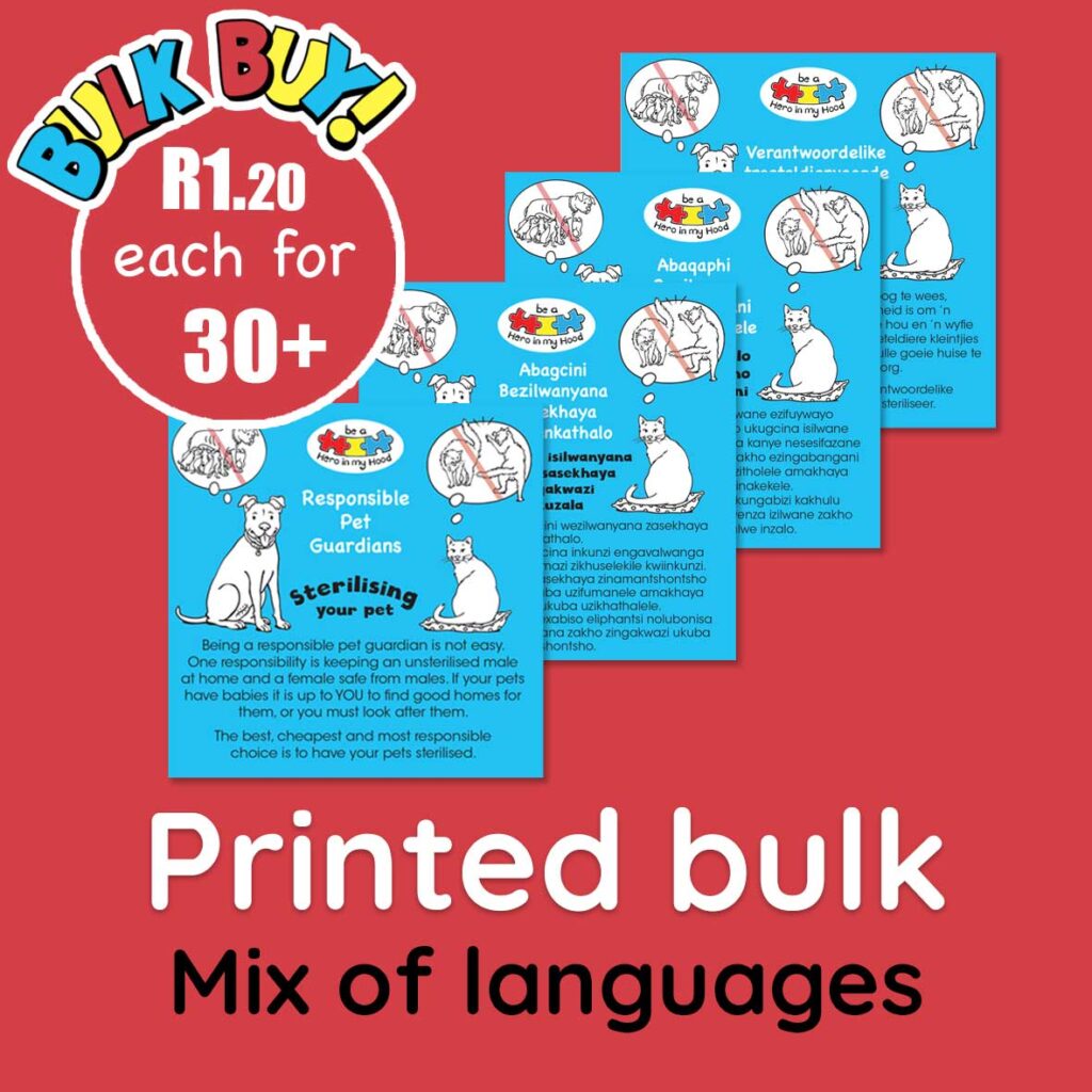 Sterilisation info brochure, mix of languages - bulk printed
