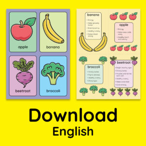 Nutrition Flash Cards, English - colour download